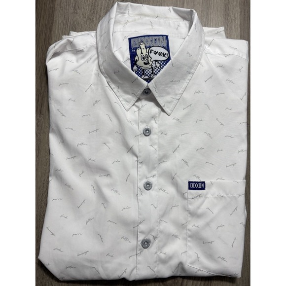 Dixxon The "F" Word White & Gray Party Shirt Men's Size 4X Button Front - Picture 1 of 10